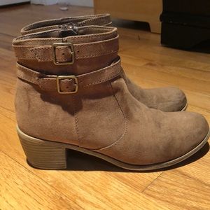 Brown heel booties